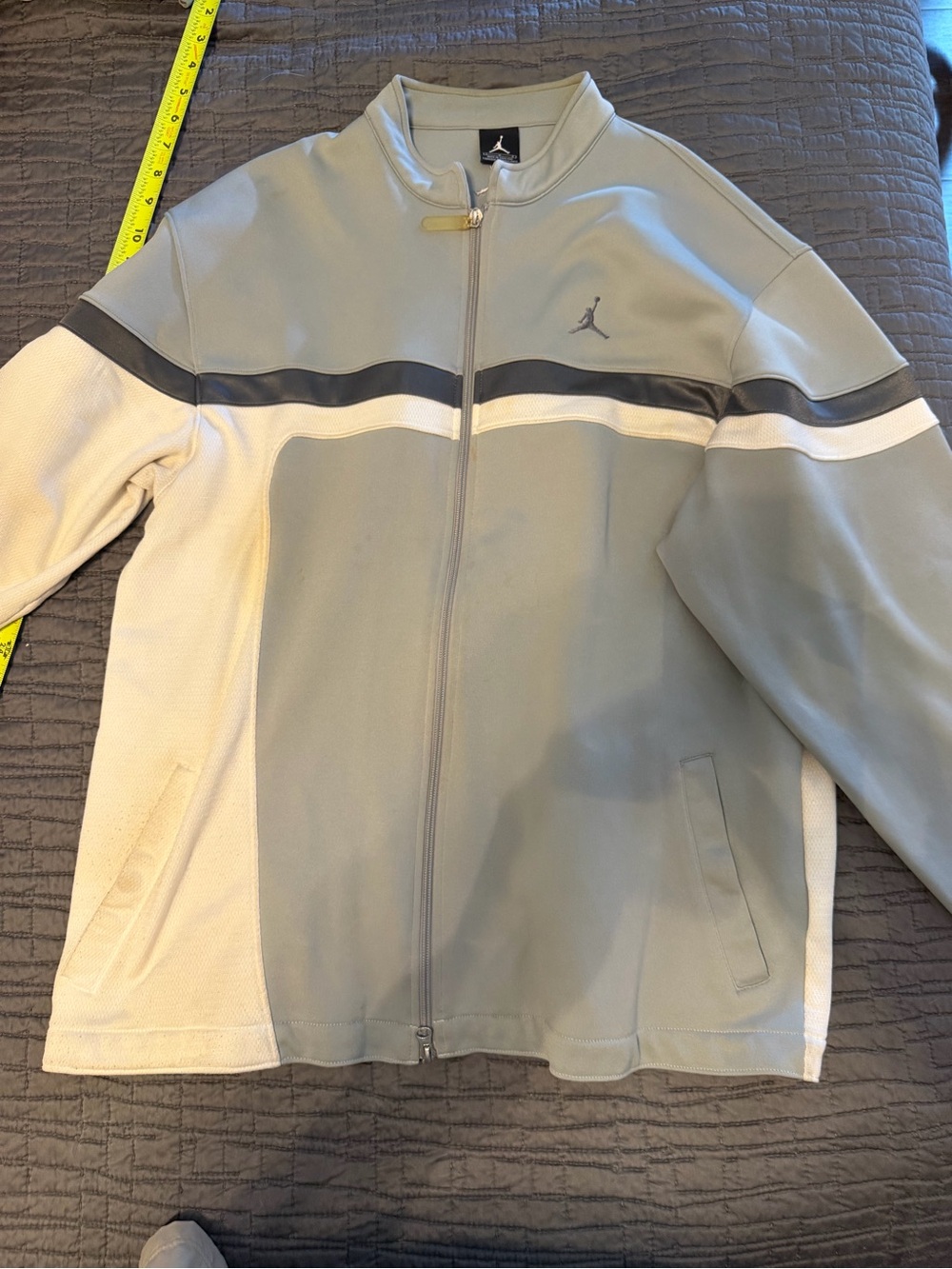 Jordan Grey and White Full-Zip Track Jacket